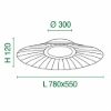 Fabas vela plafoniera led 40w 3000k dimmerabile moderna bianca