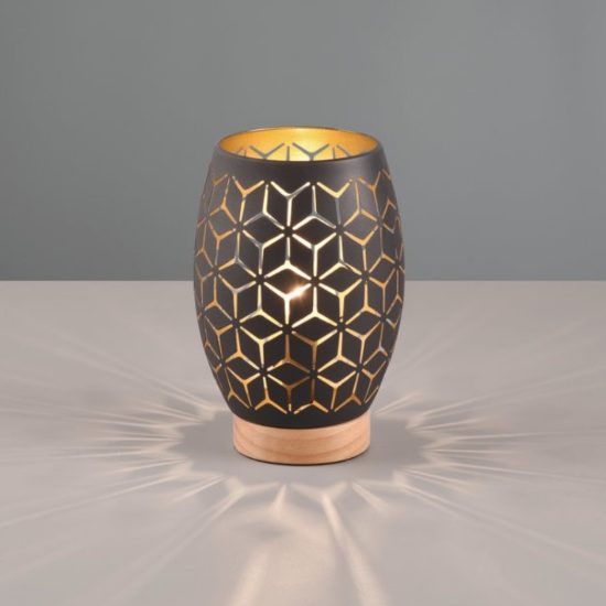 Lampada da tavolo nera legno per soggiorno