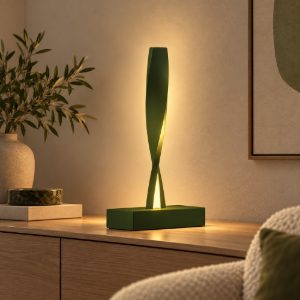 Lampada led 6w 3000k dimmerabile da tavolo moderna verde oliva