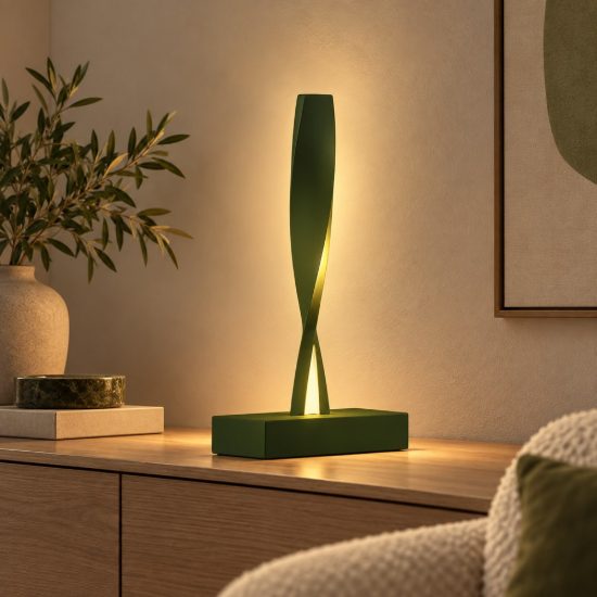 Lampada led 6w 3000k dimmerabile da tavolo moderna verde oliva