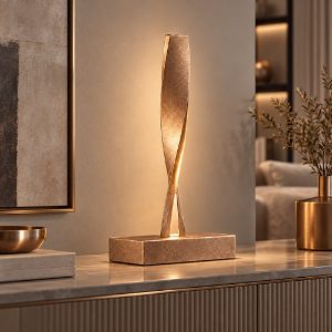 Lampada led 6w 3000k dimmerabile moderna da tavolo oro rosato