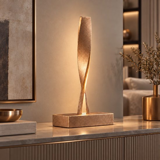 Lampada led 6w 3000k dimmerabile moderna da tavolo oro rosato