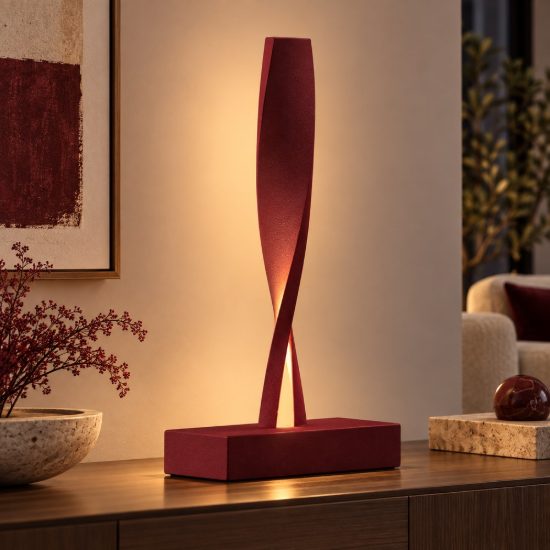 Lampada moderna da tavolo bordeaux led 6w 3000k dimmerabile