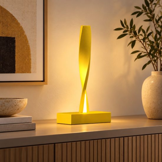 Lampada led 6w 3000k dimmerabile moderna da tavolo giallo girasole