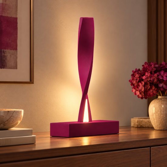 Lampada led 6w 3000k dimmerabile moderna da tavolo magenta