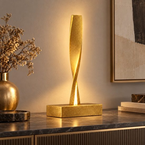 Lampada da tavolo led 6w 3000k dimmerabile moderna oro opaco