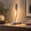 Lampada da tavolo led 6w 3000k dimmerabile moderna grigio perla