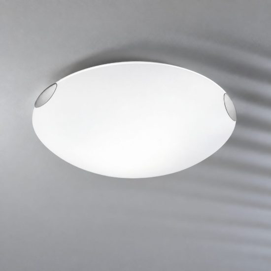 Fabas lfox plafoniera classica tonda vetro bianco 40cm