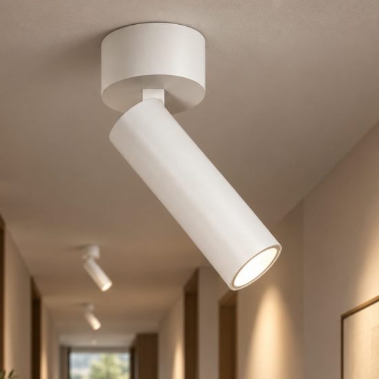 Gea luce faretto led a soffitto orientabile bianco led 7w 2700k