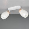 Plafoniera da soffitto bianco satinato legno due luci orientabili