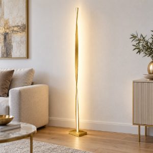 Lampada da terra led 26w 3000k dimmerabile moderna oro opaco