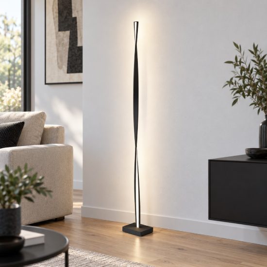 Piantana moderno nero led 26w 3000k dimmerabile