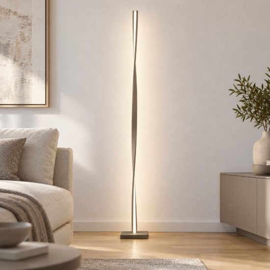Piantana led 26w 3000k dimmerabile moderna per soggiorno tortora