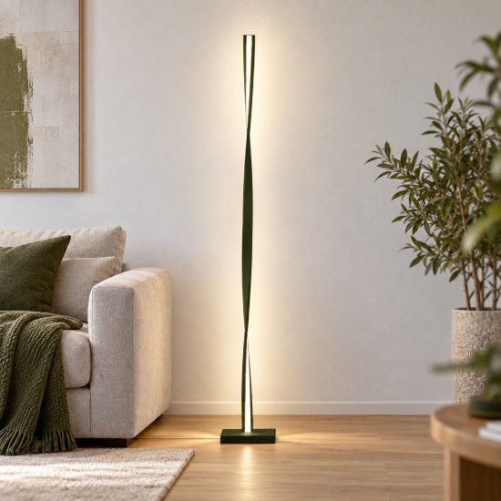 Piantana led 26w 3000k dimmerabile moderna per sala da pranzo verde oliva