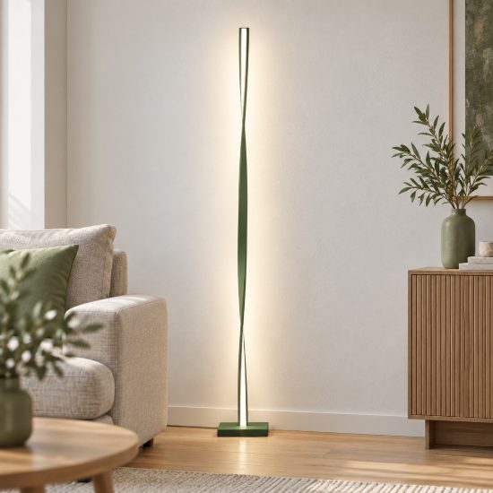 Piantana led 26w 3000k dimmerabile moderna verde salvia per sala da pranzo