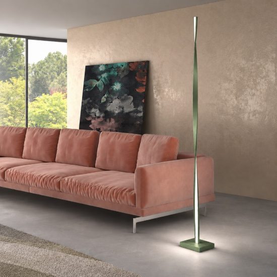 Piantana led 26w 3000k dimmerabile moderna verde salvia per sala da pranzo