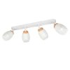 Plafoniera con faretti binario bianco satinato legno 4 spot orientabili