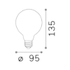 Lampadina e27 globo d095 08w 4000k cri80 box 10 lampadine