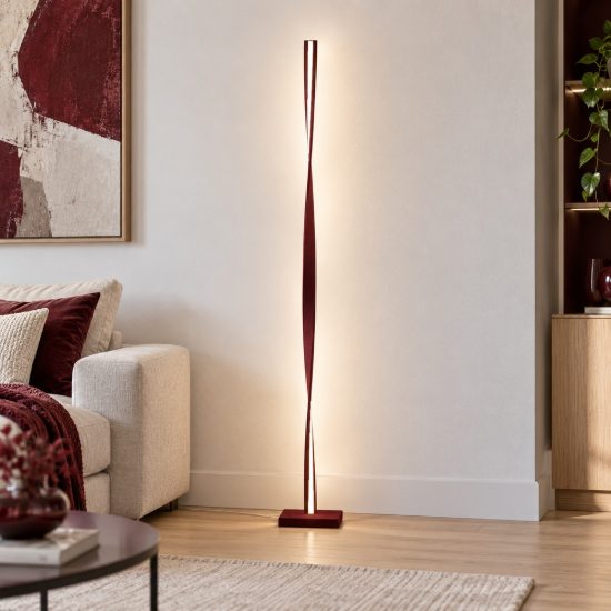 Piantana led 26w 3000k dimmerabile moderna bordeaux