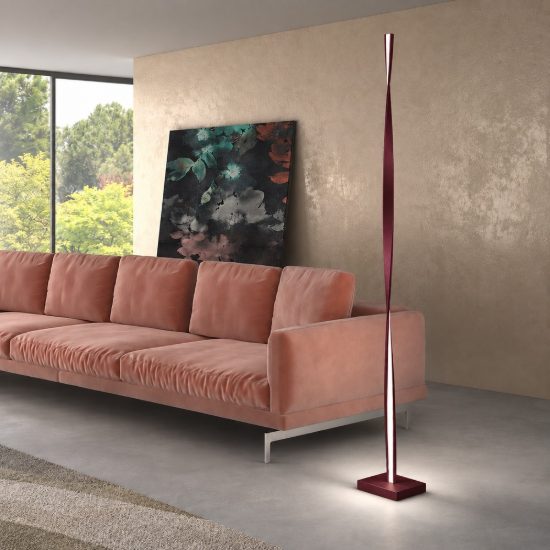Piantana led 26w 3000k dimmerabile moderna bordeaux