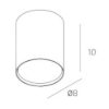 Faretto da soffitto cilindro sabbia top light shape