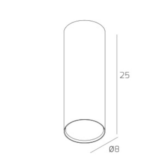 Top light faretto da soffitto cilindro bianco 25cm