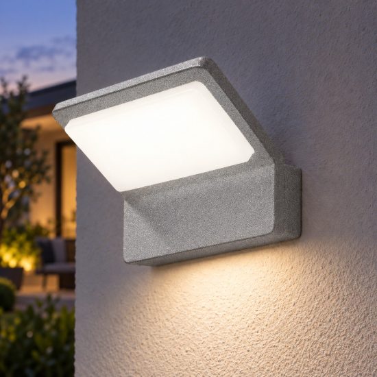 Applique da esterno led 20w cct 3000k 4000k ip65 moderna grigio perla
