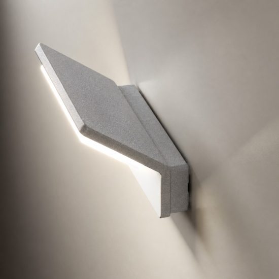 Applique da esterno led 20w cct 3000k 4000k ip65 moderna grigio perla