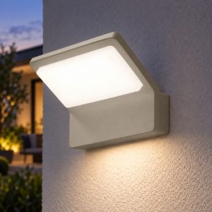 Applique da esterno led 20w cct 3000k 4000k ip65 moderna tortora