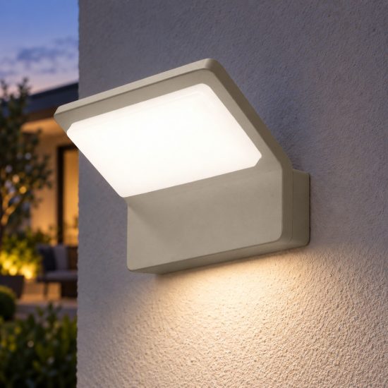 Applique da esterno led 20w cct 3000k 4000k ip65 moderna tortora