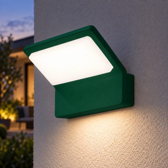 Applique da esterno moderna verde bosco led 20w cct 3000k 4000k ip65