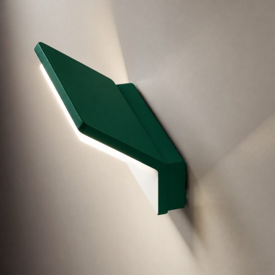 Applique da esterno moderna verde bosco led 20w cct 3000k 4000k ip65