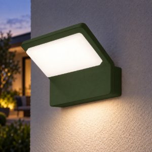 Applique da esterno led 20w cct 3000k 4000k ip65 moderna verde oliva