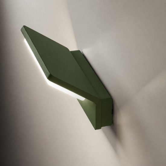 Applique da esterno led 20w cct 3000k 4000k ip65 moderna verde oliva