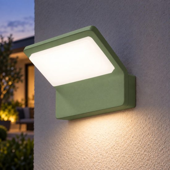 Applique da esterno led 20w cct 3000k 4000k ip65 moderna verde salvia