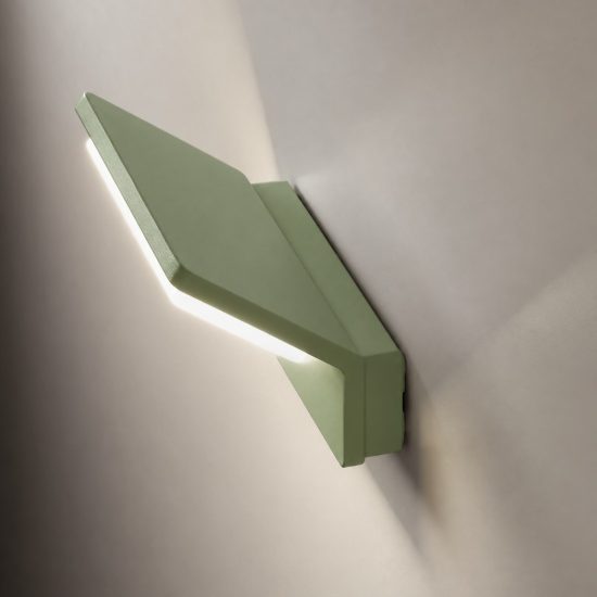 Applique da esterno led 20w cct 3000k 4000k ip65 moderna verde salvia