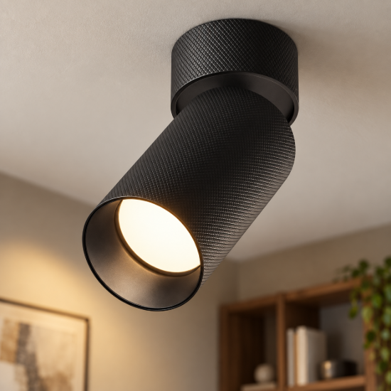 Maytoni artisan faretto moderno per cucina nero da soffitto orientabile