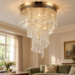 Maytoni cascade lampadario classico oro cristallo 7 luci