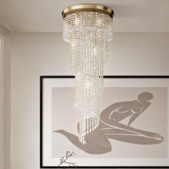Maytoni cascade lampadario classico oro cristallo 12 luci