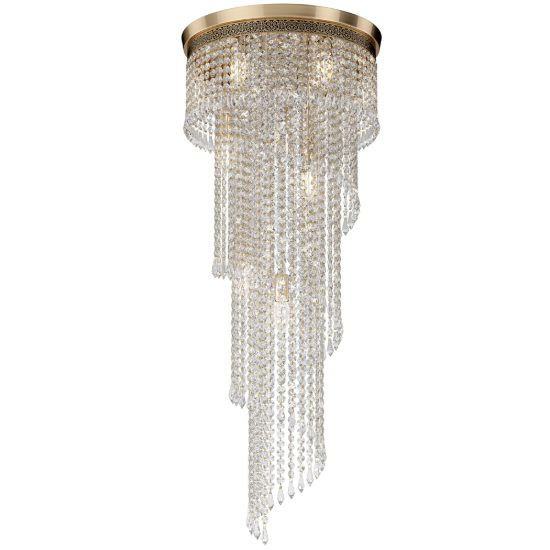 Maytoni cascade lampadario classico oro cristallo 12 luci
