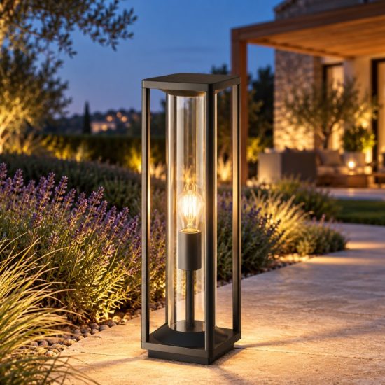 Maytoni cell paletto ip54 50cm per esterno gabbia moderno grafite vetro