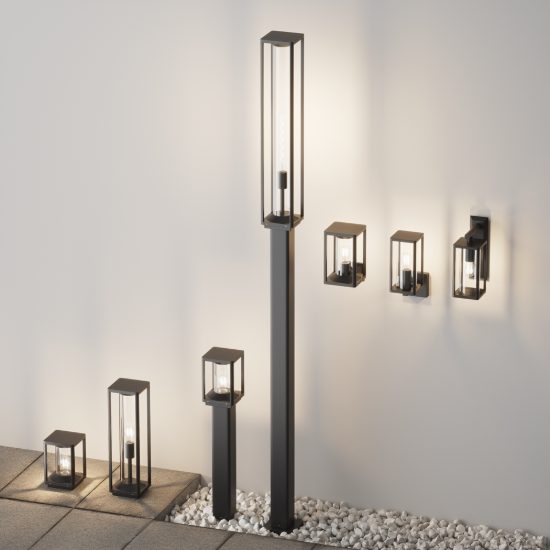 Maytoni cell paletto ip54 50cm per esterno gabbia moderno grafite vetro