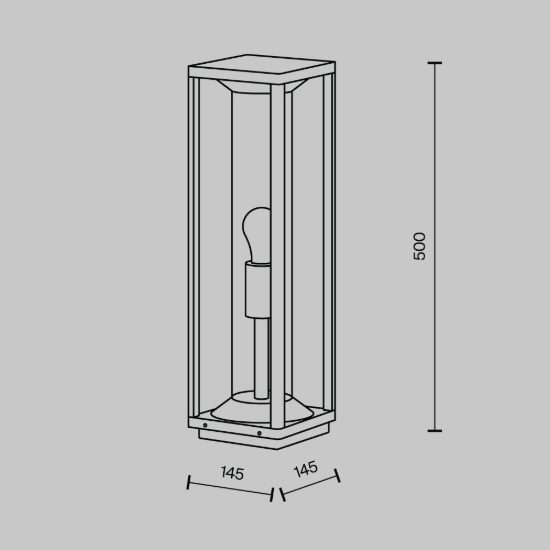Maytoni cell paletto ip54 50cm per esterno gabbia moderno grafite vetro