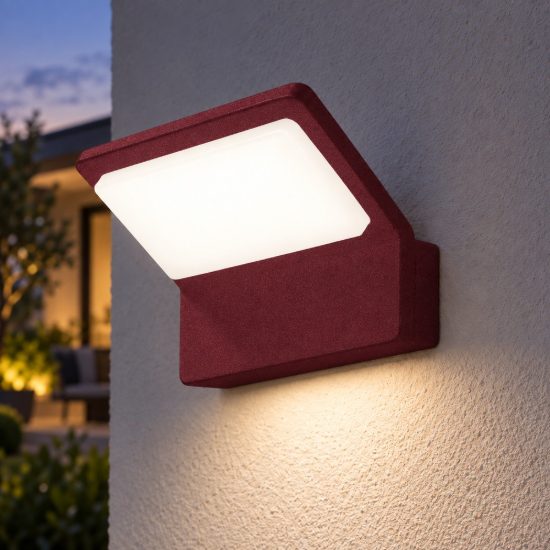 Applique da esterno moderna bordeaux led 20w cct 3000k 4000k ip65