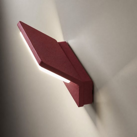 Applique da esterno moderna bordeaux led 20w cct 3000k 4000k ip65