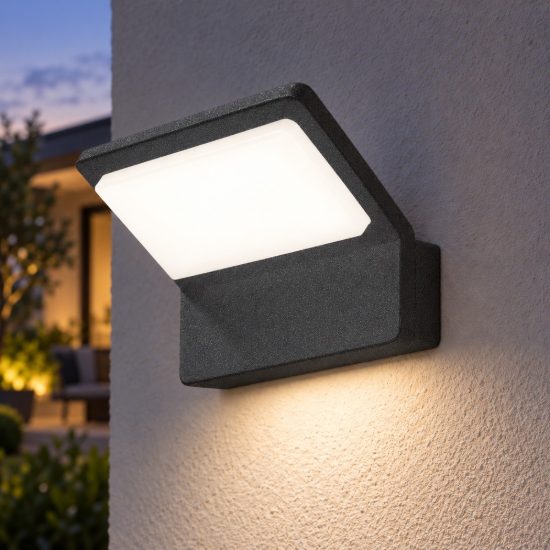 Applique da esterno per balcone moderna antracite led 20w cct 3000k 4000k ip65