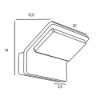 Applique da esterno led 20w cct 3000k 4000k ip65 moderna rame opaco