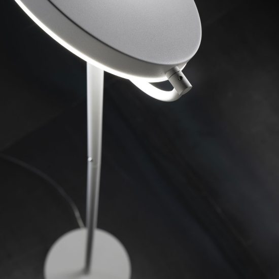 Piantana lampada da terra led 30w 3000k dimmerabile moderna bianca orientabile