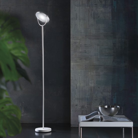 Piantana lampada da terra led 30w 3000k dimmerabile moderna bianca orientabile