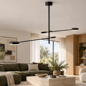 Maytoni fad lampadario moderno nero da soffitto led 15w 3000k